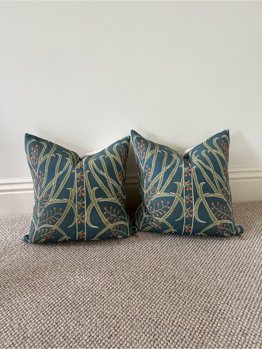 St. Frank Teal Vines Suzani Accent Pillows